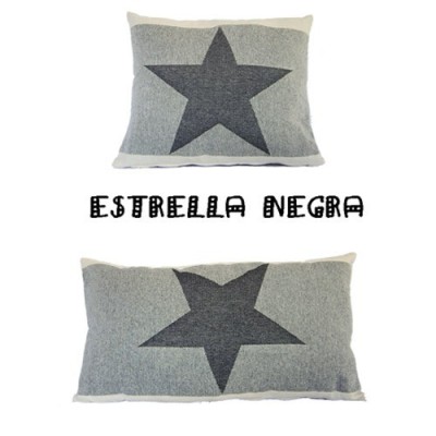 Cojín Estrella Jacquard Negra