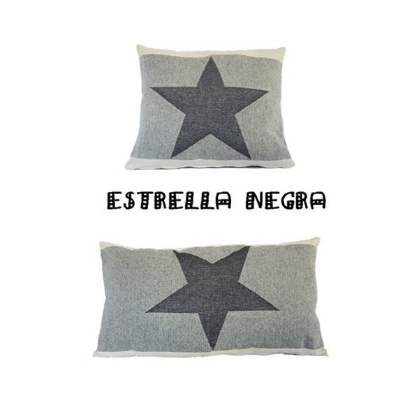 Cojín Estrella Jacquard Negra