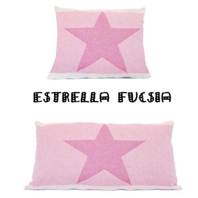 Cojín Estrellas Jacquard Fucsia