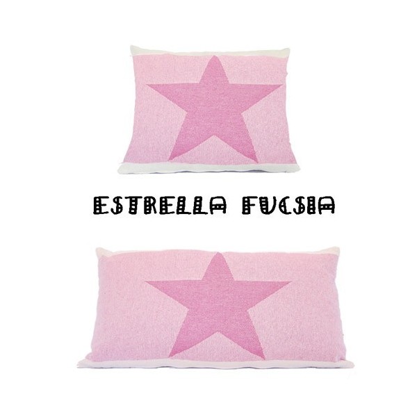 Cojín Estrellas Jacquard Fucsia